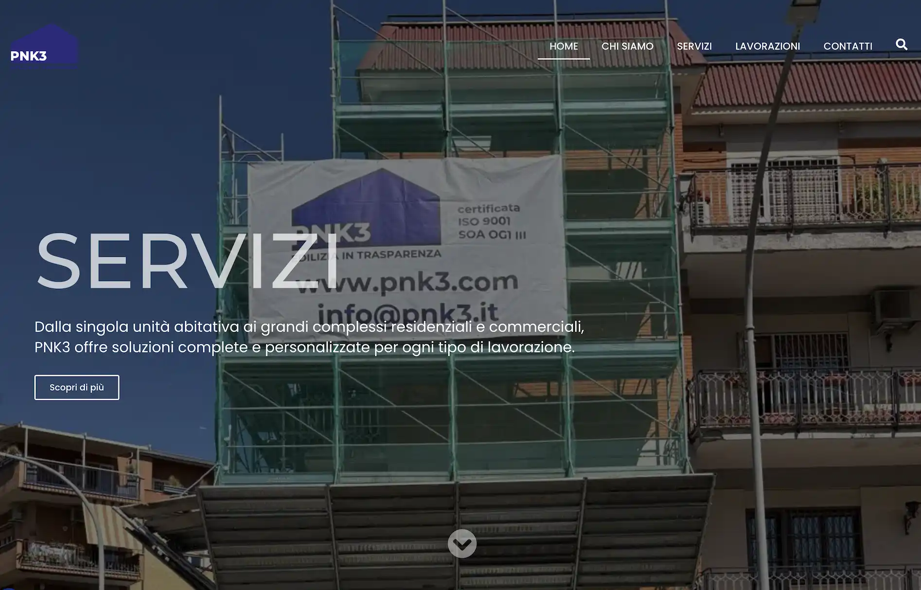 Home page del sito PNK3